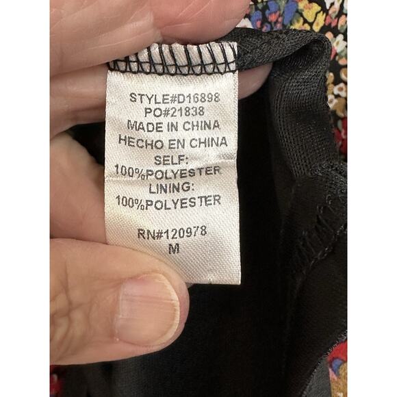 Entro Dress Sz M Floral Perfect for Fall Long Sleeves Tie Waist Button Up - Picture 11 of 16